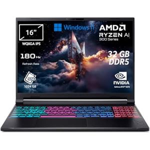 acer Nitro V 16S AI PC Portatile IA | Notebook Gaming| NVIDIA GeForce RTX 5070 8 GB | Ryzen AI 9 365 | Ram 32 GB DDR5 | 1024 GB SSD | Display 16" WQXGA IPS 180 Hz | Copilot+ PC | Windows 11 | QWERTY