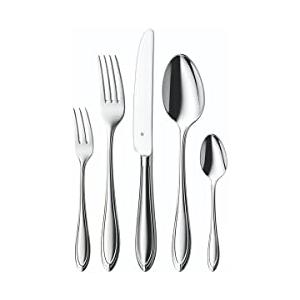 WMF Servizio di posate Verona 6 persone, 30 pezzi, coltello monoblocco, acciaio inox lucido Cromargan, lucido, lavabile in lavastoviglie