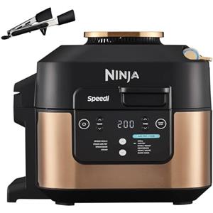Ninja Speedi Pentola Elettrica Rapida 10 in 1, Friggitrice ad Aria, 5,7 l, Pasti per 4 in 15 Minuti, Frittura ad Aria e Cottura al Vapore, Nero/Rame, ON400EUCP