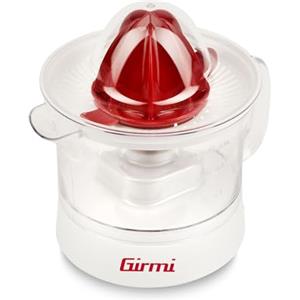 Girmi SR05 Spremiagrumi, 25W, Capacità 500cc, Griglia Filtrante, Doppia coppa di spremitura, Completamente smontabile e facile da pulire, Bianco/Rosso