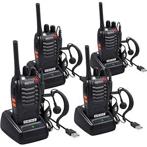 ESYNiC 2 Paia Walkie Talkie Ricaricabile VOX Radio PMR446MHz 0.5W Frequenza Civile Ricetrasmittente Portatile 16 Canali Singola Banda Woki Toki con USB Caricabatterie per Negozi Sopravvivenza Ciclismo