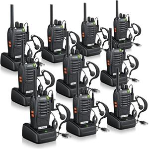 ESYNiC 10PZ Walkie Talkie Ricaricabile VOX Radio PMR446MHz 0.5W Frequenza Civile, 10X Ricetrasmittente Portatile 16 Canali Singola Banda Woki Toki con USB Caricabatterie per Edilizia Sopravvivenza