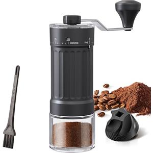 OrkeyDolk® Macinacaffè manuale esterno regolabile con meccanismo conico di alta precisione in ceramica, regolazione a 40 livelli, adatto per aeropress, Pour Over e Moka.