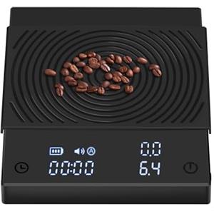 TIMEMORE Black Mirror Basic 2, Bilancia da caffè TIMEMORE con timer per caffè filtro, controllo del flusso, precisione di 0,1g, timer automatico, capacità di 2000g, nero