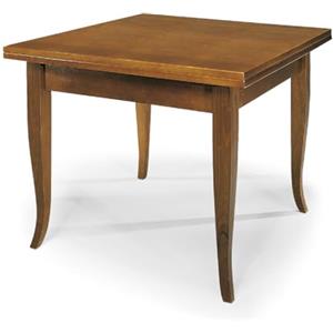 KONTE.DESIGN Tavolo SANTO SPIRITO Allungabile a Libro in legno nobilitato stile arte povera, finitua noce, 80 x 80/160 x 80 cm