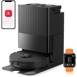 roborock Qrevo Edge S5A Robot Aspirapolvere e Lavapavimenti 18.500 Pa, zero grovigli, spazzola principale DuoDivide, spazzola laterale FlexiArm e Mocio, lavaggio ad acqua calda e autopulizia Nero