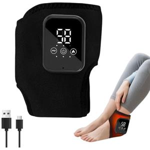 KUWUNG Massaggiatore Elettrico per Piedi 3 in 1, Massaggiatore per Caviglie con 3 Modalità di Vibrazione, 3 Leavel di Calore Allevia il Dolore ai Piedi e Favorisce la Circolazione Sanguigna (1 x Nero)