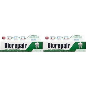 Biorepair, Dentifricio Total Protective Repair, Ripara lo Smalto, Protegge da Placca, Tartaro e Carie, Con Microrepair, Senza Fluoro e Parabeni, 60ml (Confezione da 2)