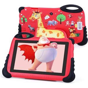 C idea Tablet Da 7 Pollici Per Bambini, Android 13 Hd IPS Display Tablet Per Bambini In Vendita, Wifi, Doppia Fotocamera, Tablet Educativo Di Apprendimento A Batteria Lunga 2900mAh Per Bambini Rossi