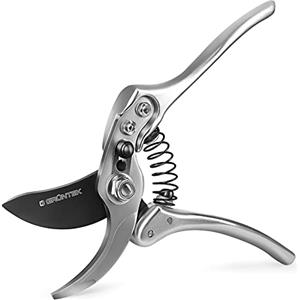 GRÜNTEK Forbici da Giardino Professionali Cesoie da Potatura e Giardinaggio 22 cm Silvercut. Lama in Acciao SK5. Utensile da Giaridno con Molla di Ricambio Inclusa. Argento.
