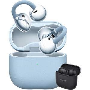 HUAWEI FreeClip 2 Blu + FreeBuds SE 3 Nero, Cuffie Bluetooth Wireless, Design ultra-Leggero, per il massimo del comfort, Ascolto adattivo open-ear, Chiamate Cristalline, 38 ore, Garanzia di 30 Mesi