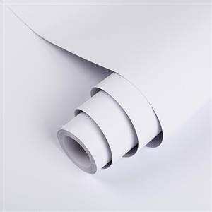 Hode Carta Adesiva per Mobili Bianco 30x300cm, Carta da Parati Opaco Impermeabile, Rotolo Adesivo Bianco Pellicola per Mobili Muro Cucina Armadio Scrivania Porte