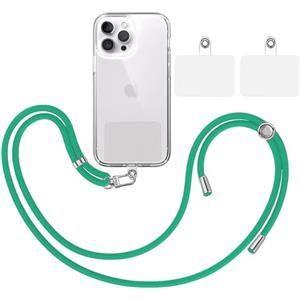 TBOC Pack: Cordino Catenella Laccio Strap Porta Cover [Verde] + 2 toppe di fissaggio aggiuntive Telefono Cellulare Collo - Tracolla Catenina cordini Phone Cellulari Telefoni Universale Laccetti