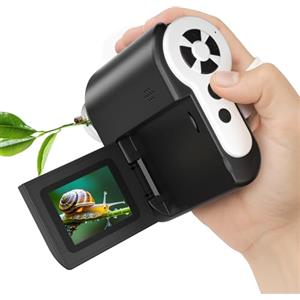 USCAMEL Microscopio Digitale Portatile per Bambini: 1000x ingrandimento, schermo HD da 2 pollici, connessione USB, Attrezzo educativo microscopio portatile per bambini età 7-12 anni (Nero)