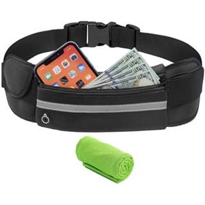 CYchen Marsupio Sportivo Impermeabile Running Porta Cellulare Donna Uomo con Tasca Cintura da Corsa - per Portafoglio Chiavi iphone 13 11 XR Plus Samsung Huawei smartphone Jogging Viaggio Trekking Bicicletta