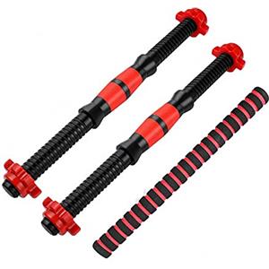 BCBIG Barre per manubri, set di 3,bilanciere da 35 cm, adatto per dischi con un diametro di 25mm,pesi,set di impugnature per manubri con filettatura, impugnature antiscivolo per bilancieri