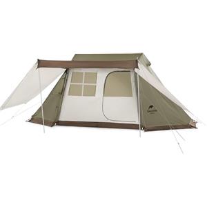 Naturehike Village Tenda da Campeggio per 3-4 Persone Tenda Familiare Compatta 3 Stagioni Tenda da Festival a Ventilazione Circolante con Grandi Finestre per Campeggio Giardino Famiglie