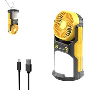 COPPA Ventilatore Campeggio con Luce, Ventilatore Tavolo Campeggio Ricaricabile 3 Velocità 4 Luminosità Rotazione Portatile Ventilatore Esterno Luce LED con Gancio per Escursionismo Viaggi Barbecue