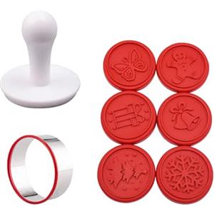 Gurlideo Set di 6 formine per biscotti a tema natalizio, in silicone, per pasticceria fai da te