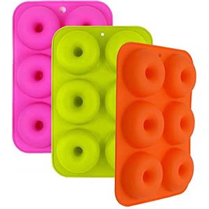 XLKJ 3 Pezzi Silicone Donut Stampi, Stampi per Ciambella in Silicone Donut Stampo in Silicone Utilizzato per Ciambelle, Biscotti, ecc