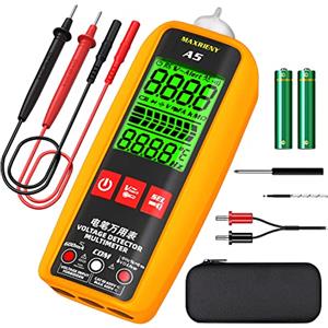 MAXRIENY Multimetro Digitale Intelligente Tester di Ampere Elettrici 6000 Conteggi Voltmetro Amperometro VFC Capacità Diodo Temperatura Corrente Resistenza Frequenza Continuità Tester di tensione