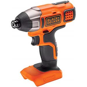 BLACK+DECKER 18V Avvitatore ad impulsi a batteria, potente coppia di 155Nm per avvitamenti gravosi, compatto e leggero, senza batteria e caricabatterie, BDCIM18N-XJ
