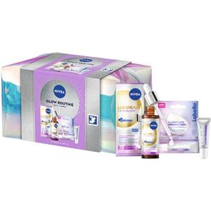 NIVEA Glow Routine Cofanetto Regalo Donna con Siero Viso Luminosità Immediata e Burrocacao Labbra Glowy Lips
