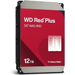 Western Digital WD Red Plus 12TB NAS Hard Disk Interno 3,5 - 7200 RPM, SATA 6Gb/s, CMR, Cache da 512MB