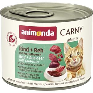 Animonda Carny Adult - Cibo umido per gatti con Manzo, Capriolo e Mirtilli Rossi, disponibile in confezioni da 200 g