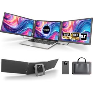 KEFEYA 15.6" Laptops Schermo Portatile Include Power Bank, 120% sRGB Monitor Portatile 1080P Laptop Screen Extender Plug and Play Compatibile Mac (M1-M4), Windows, Chrome da 13 a 17" Laptop