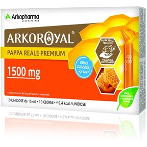 Arkopharma Arkoroyal Pappa Reale 1500mg Senza Zucchero - 10 Flaconcini per Sostegno Nutritivo e Benessere