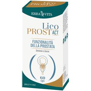 Erba Vita Licoprost Act - Integratore alimentare con Licopene, Teupol10P, Serenoa e Zucca - 60 Capsule