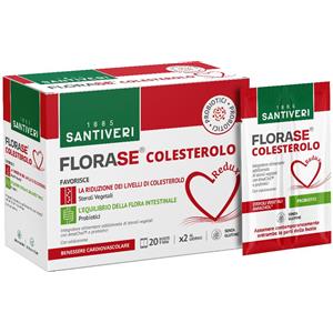 SANTIVERI FLORASE COLESTEROLO REDUX - Integratore con Steroli Vegetali e Probiotici per il Controllo del Colesterolo - 20 Bustine