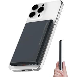 YISH Wireless Mag-Safe Power Bank: 5000mAh Ultra-slim Magnetico Powerbank, Caricatore Portatile Ricarica Rapida USB C PD 20W Magnetica Battery Pack Compatibile con iPhone 17/16/15/14/13/12 Pro/Pro Max