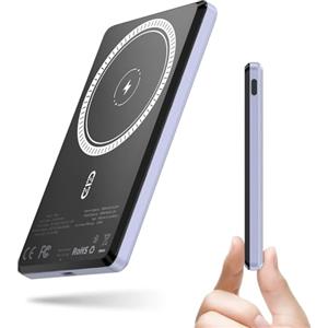 NOHON Wireless Power Bank Magnetico: 5000mAh Ultra-slim 8MM Caricatore Mag-Safe Powerbank, Batteria Portatile PD 20W USB-C Ricarica, Compatibile con iPhone 16/15/14/13/12/Mini/Pro/Pro Max