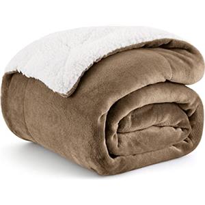 Bedsure Coperta in Pile Sherpa - Plaid Divano e Letto, Coperta Calda Accogliente, Sherpa Extra Spessa Morbida, Coperta Termica Copridivano Matrimoniale, XL 150x200 cm, Cammello