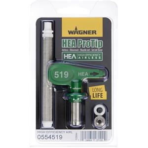 WAGNER Ugello Hea Protip 519, Ugello Airless per Vernici di Fondo, Smalti, Pitture murali, Vernici a Base di Latex, Protezionedalla Fiamma edalla Corrosione, < 55% di Nebbia In Meno