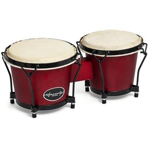World Rhythm 6 Pollicie 7 Pollici Bongo Drums - Vino Rosso