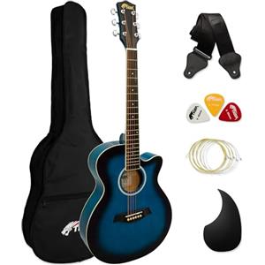 TIGER ACG1-BL Chitarra acustica Small Body con corde in acciaio per principianti - Blu