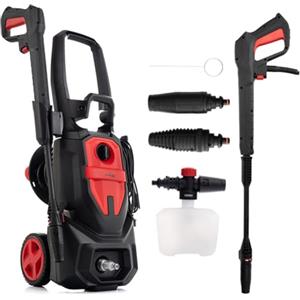LEHMANN Denver Idropulitrice ad Alta Pressione, 2200 W, max. 240 bar, Portata 480 l/h, Tubo pressione 10 m, Pompa in Alluminio, Accessori inclusi - Ugello Regolabile, Ugello Turbo, Lancia a Schiuma