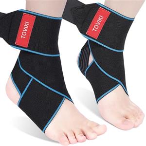 TOVIKI Cavigliera Ortopedica - 2 Pezzi, Cavigliera Sportiva, Tutore Caviglia Distorsione Sport, Supporto Caviglia per Uomini e Donne Regolabile Traspirante per Legamenti, Tendine, Sport