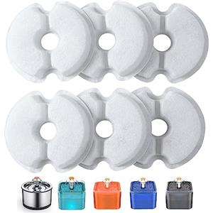 Yiupea Filtro Fontanella per Gatti 6 Pezzi,Yiupea Fontana Per Gatti Filtro Per Fontana Gatto/Cane 2L&2.5L/67-84 oz, con Carbone Attivo e Resina-Tripla Filtrazion