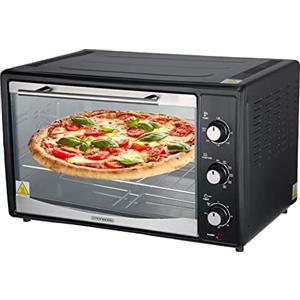 Steinborg Forno da 45 litri con convezione, spiedino elettrico | 1800 Watt | forno a convezione | forno per pizza | illuminazione interna | teglia e griglia