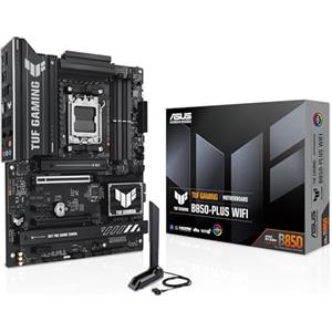 ASUS TUF Gaming B850-Plus WiFi, Scheda Madre AMD ATX, 14+2+1 Fasi Alimentazione, Slot DDR5, PCIe 5.0, 3 slot M.2, WiFi 7, Ethernet Realtek 2,5 GB, USB-C da 20 Gbps, BIOS Flashback e Aura Sync