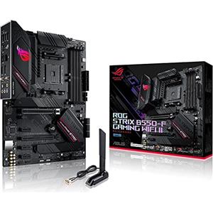 ASUS ROG Strix B550-F Gaming WiFi II Scheda Madre Gaming ATX, AMD B550, Socket AM4, DDR4, PCI 4.0, LAN Intel 2.5Gb, WiFi 6E (802.11ax), 2xM.2, 6xSATA 6GB/s, 2xUSB 3.2 Gen 2, Aura Sync RGB, Nero