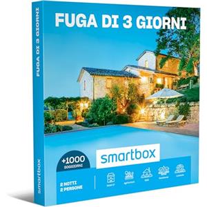 Smartbox - Cofanetto Regalo per Uomo o Donna - Fuga di 3 Giorni - Idee Regalo Originale - Un Soggiorno di 2 Notti per 2 Persone