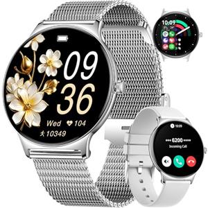 LIGE Smartwatch Donna, 1,43" AMOLED Ultra-sottile Orologio Fitness Con Chiamata Bluetooth,100+ Modalità Sportive,24H Cardiofrequenzimetro/Monitoraggio Sonno, IP68 Impermeabile, 2 Cinturini, per Android iOS