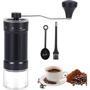 MZJAUVF Macinacaffè Manuale, Macina Caffè Manuale con 40 Impostazioni Regolabili, Coffee Grinder Portatile per Espresso, Moka, French Press, Macina Caffè per per Viaggio, Campeggio, Ufficio