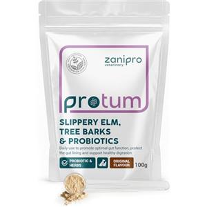 Zanipro Polvere di Olmo Rosso e Cortecce con Probiotici per Cani e Gatti, miscela probiotica naturale per la salute intestinale, lenisce la digestione, supporto per reflusso acido e gastrici, 100 g