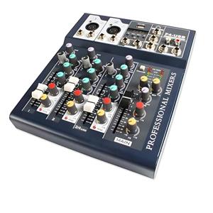 Yasta Mixer Audio 4 Canali USB Console Digitale per Karaoke DJ e Studio Alimentazione Phantom +48V Lettore MP3 e Effetti Integrati